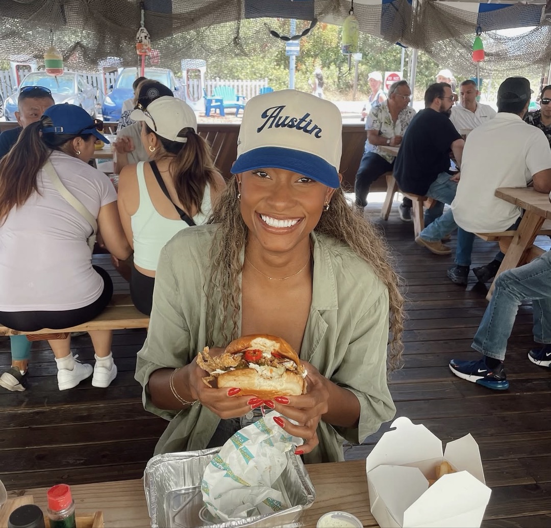 Janelle with sandwich